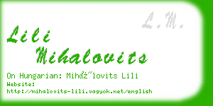 lili mihalovits business card
